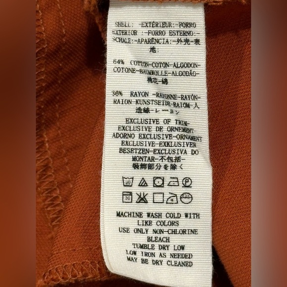 Free People Adela Tunic Mini Dress Tie Front Puff Sleeve Brick Orange Small - Picture 13 of 14